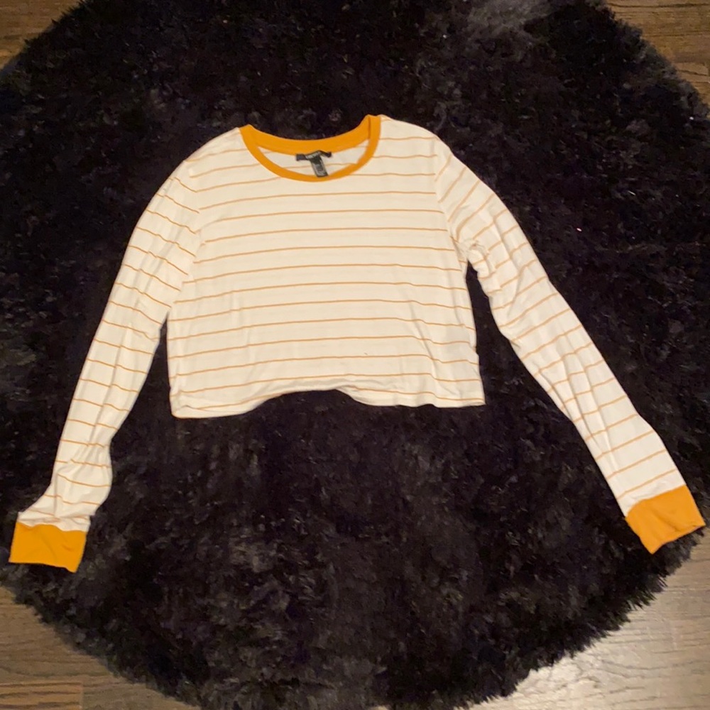 Yellow and white striped shirt